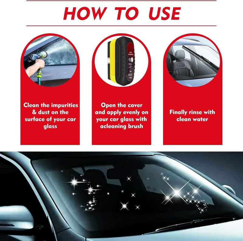 Eiruseed Automotive Oil Film Cleaning Brush with Reusable Foam Sprayer, Upgraded Antifog Glass Cleaning Board, Glass Oil Film Remover for Car Windows & Windshields, Versatile Car Glass Cleaner Brush (Black) - Image 5